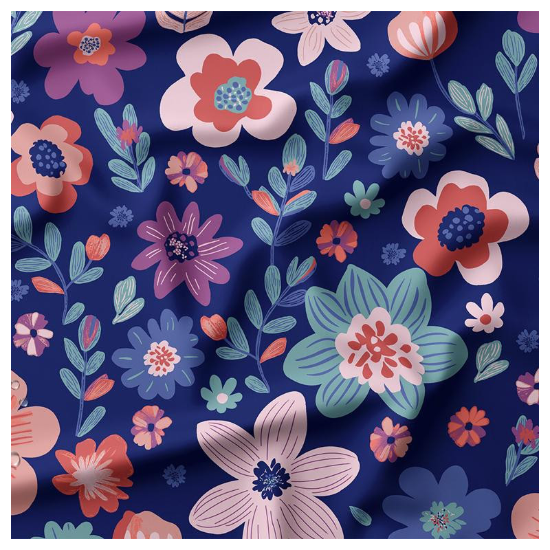 Printed Waterproof Fabric OSAYA Blue / Pink